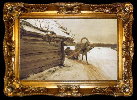 framed  Valentin Serov In Winter, ta009-2
